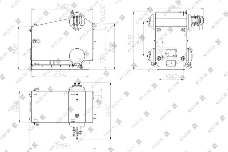 Чертеж котла парового Е 1/9 Р